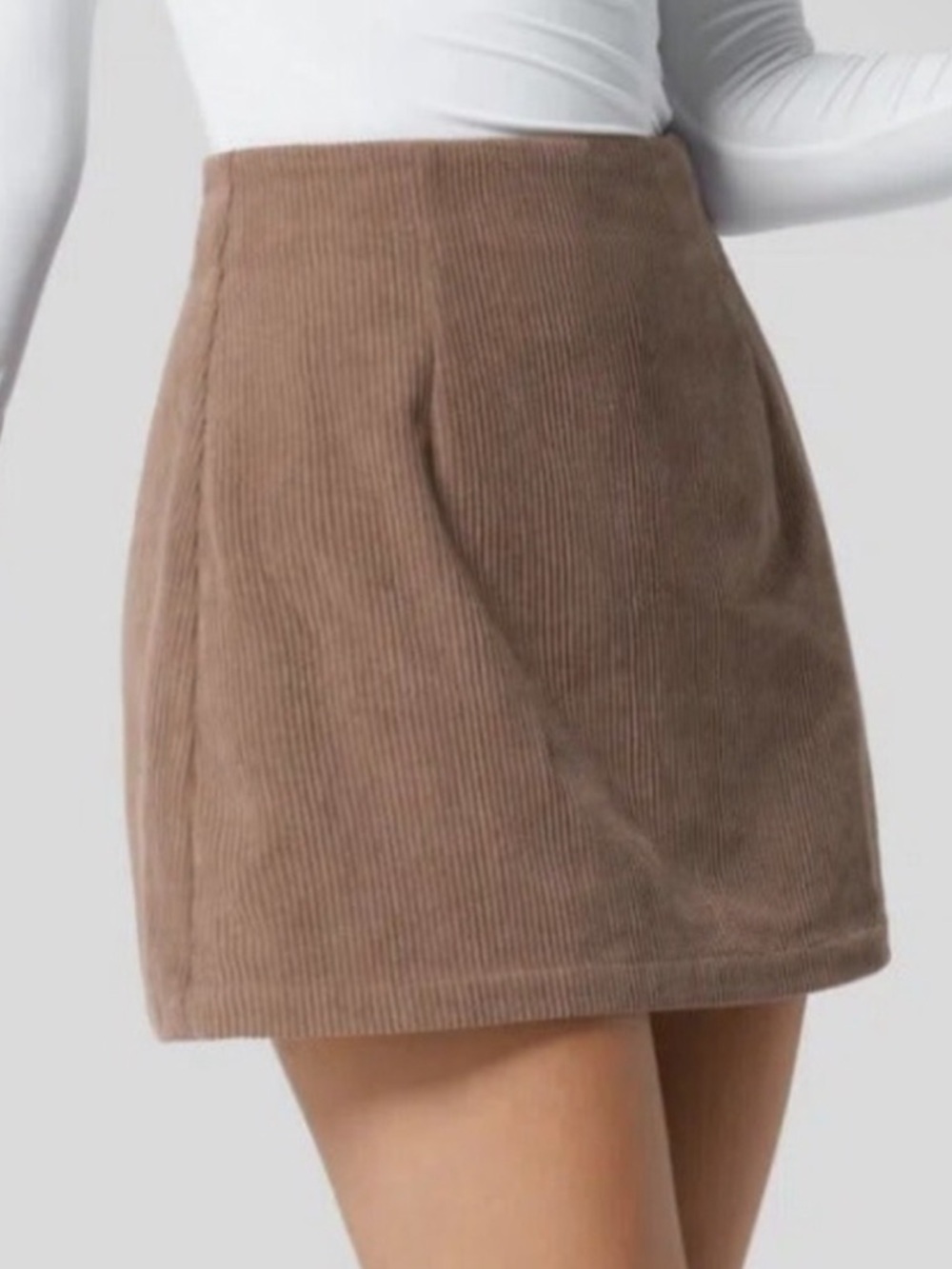 HALARA Brown Wrap-Front Skort